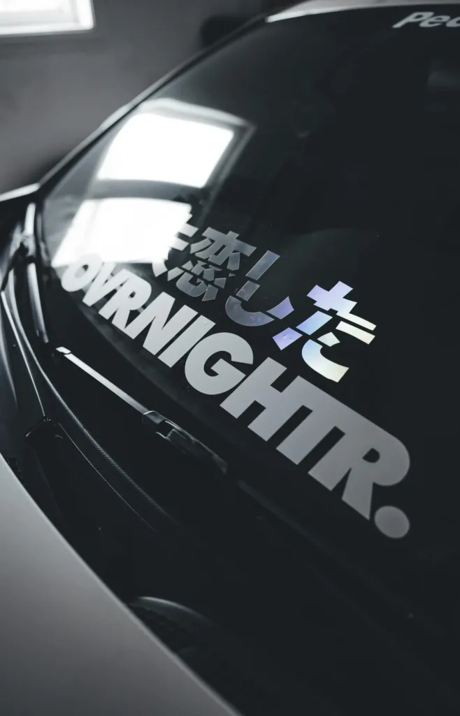 auto sticker tekst